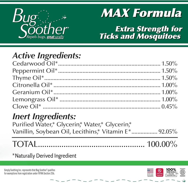 Bug Soother MAX Natural Mosquito & Tick Repellent & Deterrent Spray – Non-Toxic, Pet & Kid Safe, Essential Oil Based, Outdoor Protection for Camping, Hiking, Pets & Backyard (3 4 oz Spray Bottles) - Image 3